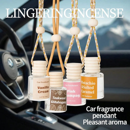 Car Air Freshener Diffuser, Hanging Car Scents Air Freshener, Car Fresheners Long Lasting, Essential Oil Diffuser, Vanilla Cream Fragrance Oil, 2pcs