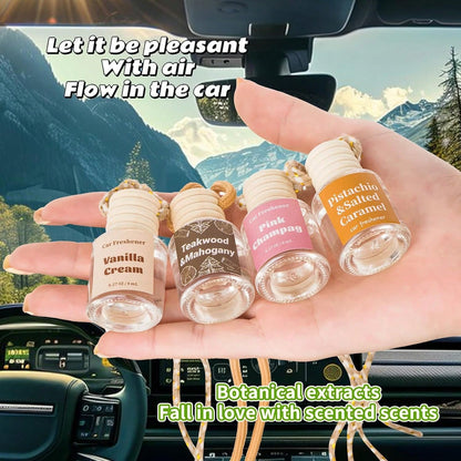 Car Air Freshener Diffuser, Hanging Car Scents Air Freshener, Car Fresheners Long Lasting, Essential Oil Diffuser, Vanilla Cream Fragrance Oil, 2pcs