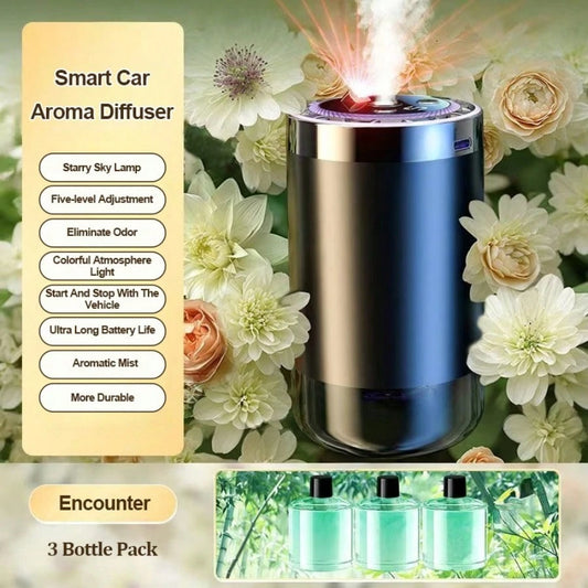 Car Air Freshener Diffuser, Long Lasting Car Fragrance Aromatherapy Essential Oil Diffuser, Automatic Scent Diffuser For Car Interior, Odor Eliminator Freshener For Cup Holder, Premium Car Accessories
