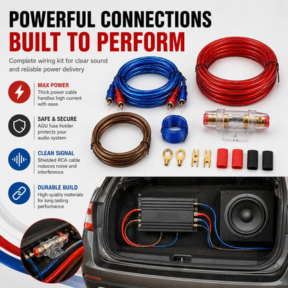Car Audio Modification Subwoofer Modification Cable 10GA Car Power Amplifier Sleeve Pipeline, Thickened Copper Wire, High-Temperature Resistant, Anti-Interference, HIFI Music, Car Sound Quality, Car P