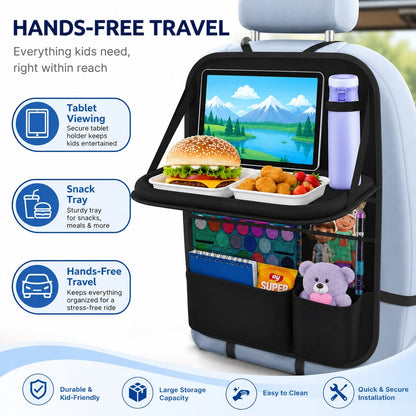 Car Backseat Organizer With Foldable Tray