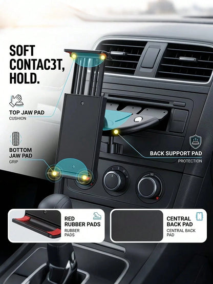 Car CD Slot Phone Holder- Adjustable Car CD Player Phone Mount, Universal Hands-Free Smartphone And Small Tablet Holder, Non-Slip Clip, Stable Viewing, No Air Vent Obstruction, Stable Dashboard Mount