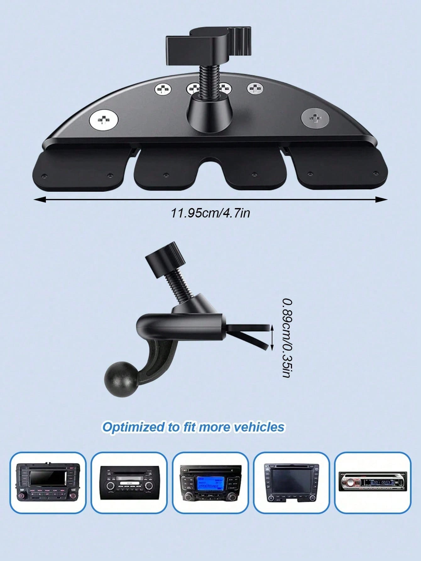 Car CD Slot Phone Holder- Adjustable Car CD Player Phone Mount, Universal Hands-Free Smartphone And Small Tablet Holder, Non-Slip Clip, Stable Viewing, No Air Vent Obstruction, Stable Dashboard Mount