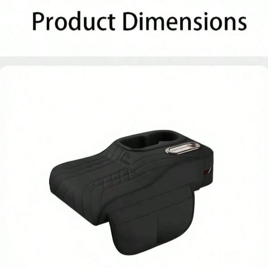 Car Center Console Cover, Soft Microfiber Leather Armrest Pad With Dual Cup Holders And Storage Compartment- Interior Accessory