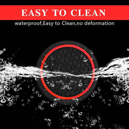 Car Cup Holder Coasters, Dustproof Automotive Interior Accessories Mat,2.75 Inch Non-Slip Insert Water Bottle Holder Pads, Universal For Vehicles, Trucks, RVs And More (Black/Red, 2PCS)