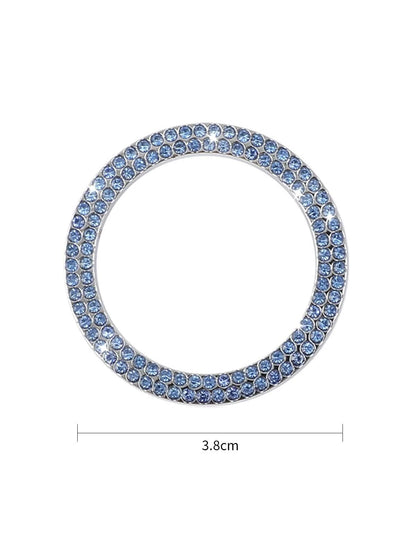 Car Engine Start Stop Button Protective Cover And Rhinestone Ring Sticker For Button And Ignition Key Decoration