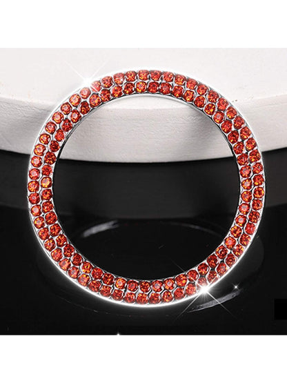Car Engine Start Stop Button Protective Cover And Rhinestone Ring Sticker For Button And Ignition Key Decoration