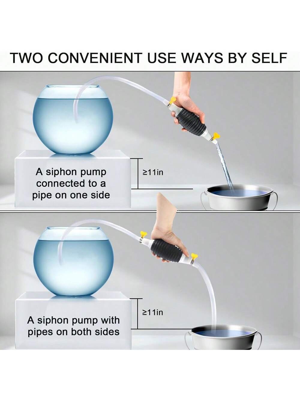 Car Fuel Tank Sucker High Flow Siphon Hand Pump For Manual Hand Liquid Water Gasoline Gas Oil Transfer Pump