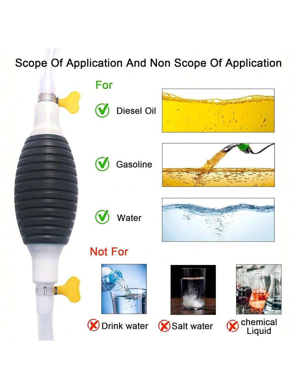 Car Fuel Tank Sucker High Flow Siphon Hand Pump For Manual Hand Liquid Water Gasoline Gas Oil Transfer Pump