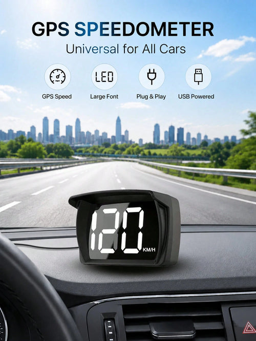 Car GPS Speedometer HUD Display, Digital KM/H MPH Speed Meter With Bright LED Screen, USB Plug And Play Head Up Display For Cars Trucks SUV, Compact Driving Accessories Gift For Men Women