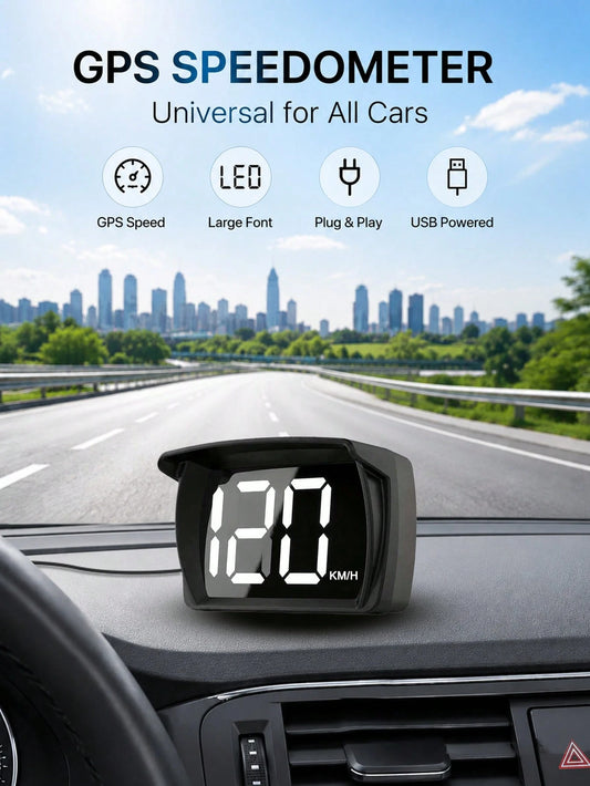 Car GPS Speedometer HUD Display, Digital KM/H MPH Speed Meter With Bright LED Screen, USB Plug And Play Head Up Display For Cars Trucks SUV, Compact Driving Accessories Gift For Men Women