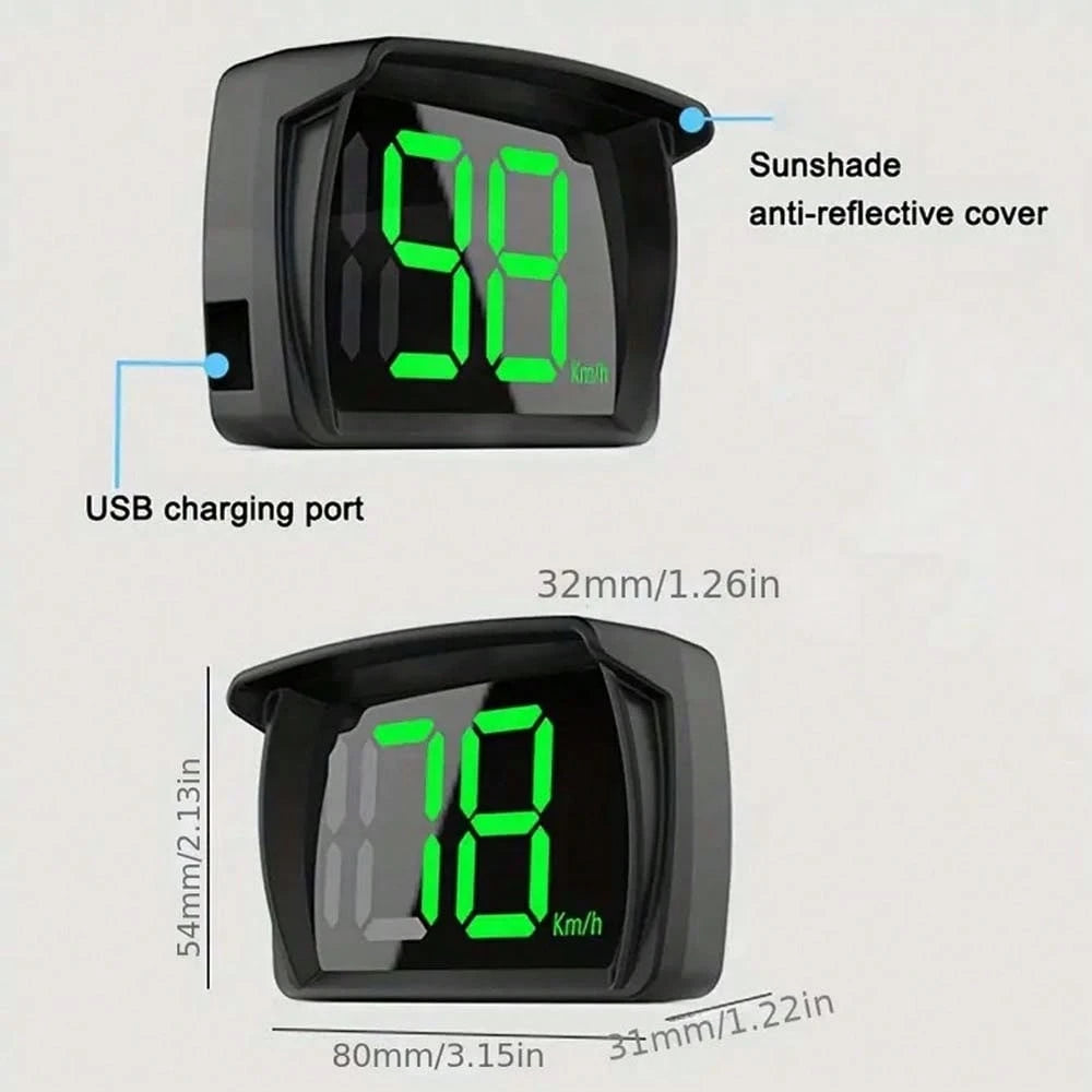 Car GPS Speedometer HUD Display, Digital KM/H MPH Speed Meter With Bright LED Screen, USB Plug And Play Head Up Display For Cars Trucks SUV, Compact Driving Accessories Gift For Men Women