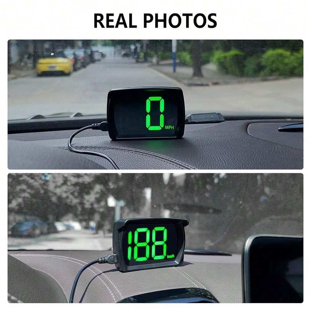 Car GPS Speedometer HUD Display, Digital KM/H MPH Speed Meter With Bright LED Screen, USB Plug And Play Head Up Display For Cars Trucks SUV, Compact Driving Accessories Gift For Men Women