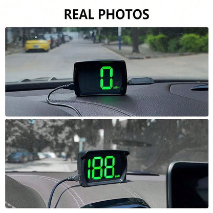 Car GPS Speedometer HUD Display, Digital KM/H MPH Speed Meter With Bright LED Screen, USB Plug And Play Head Up Display For Cars Trucks SUV, Compact Driving Accessories Gift For Men Women
