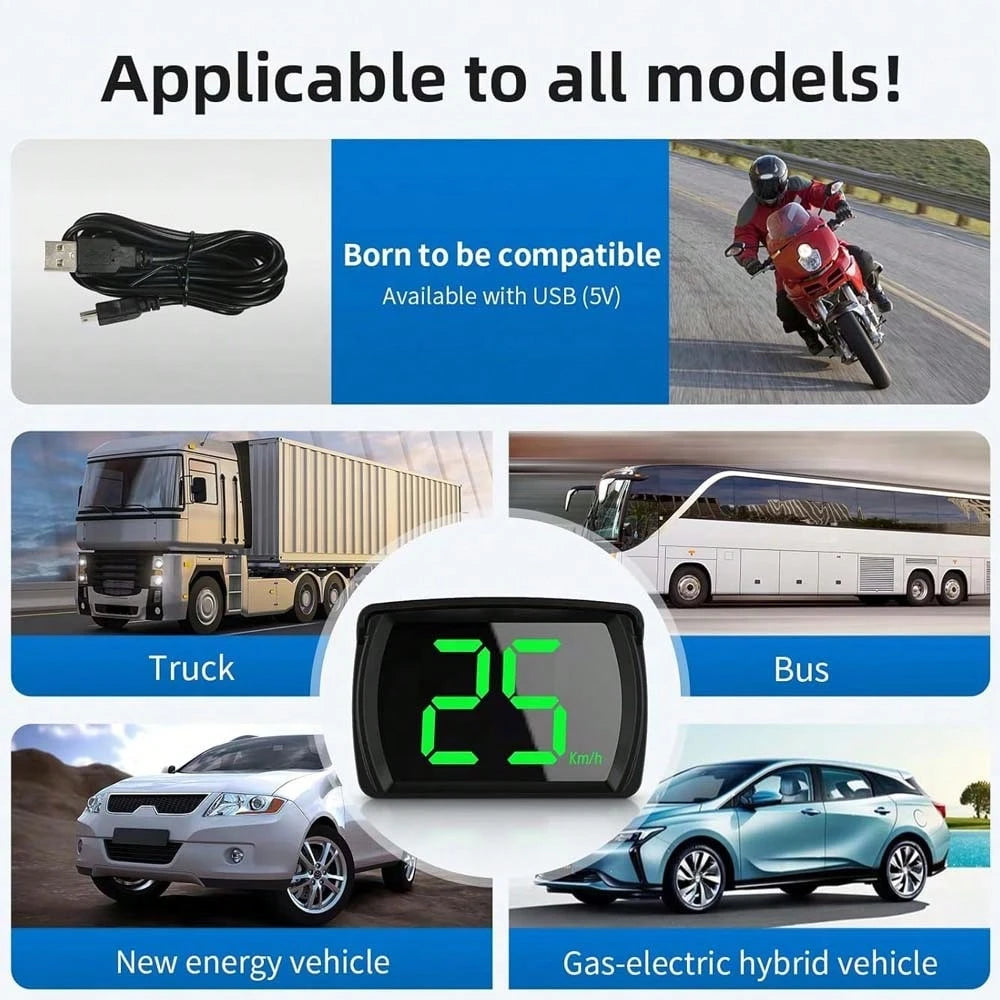 Car GPS Speedometer HUD Display, Digital KM/H MPH Speed Meter With Bright LED Screen, USB Plug And Play Head Up Display For Cars Trucks SUV, Compact Driving Accessories Gift For Men Women