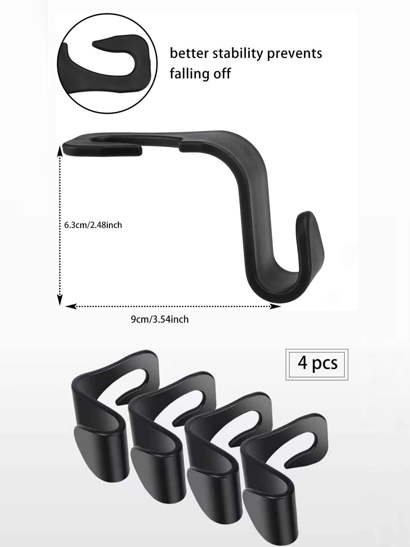 Car Headrest Hook, Headrest Storage Clip, Multi-Function Back Seat Storage Hook, Front And Rear Seat Storage Rack, Car Interior Storage Accessories, Suitable For Car Interior Accessories, Car Decorati