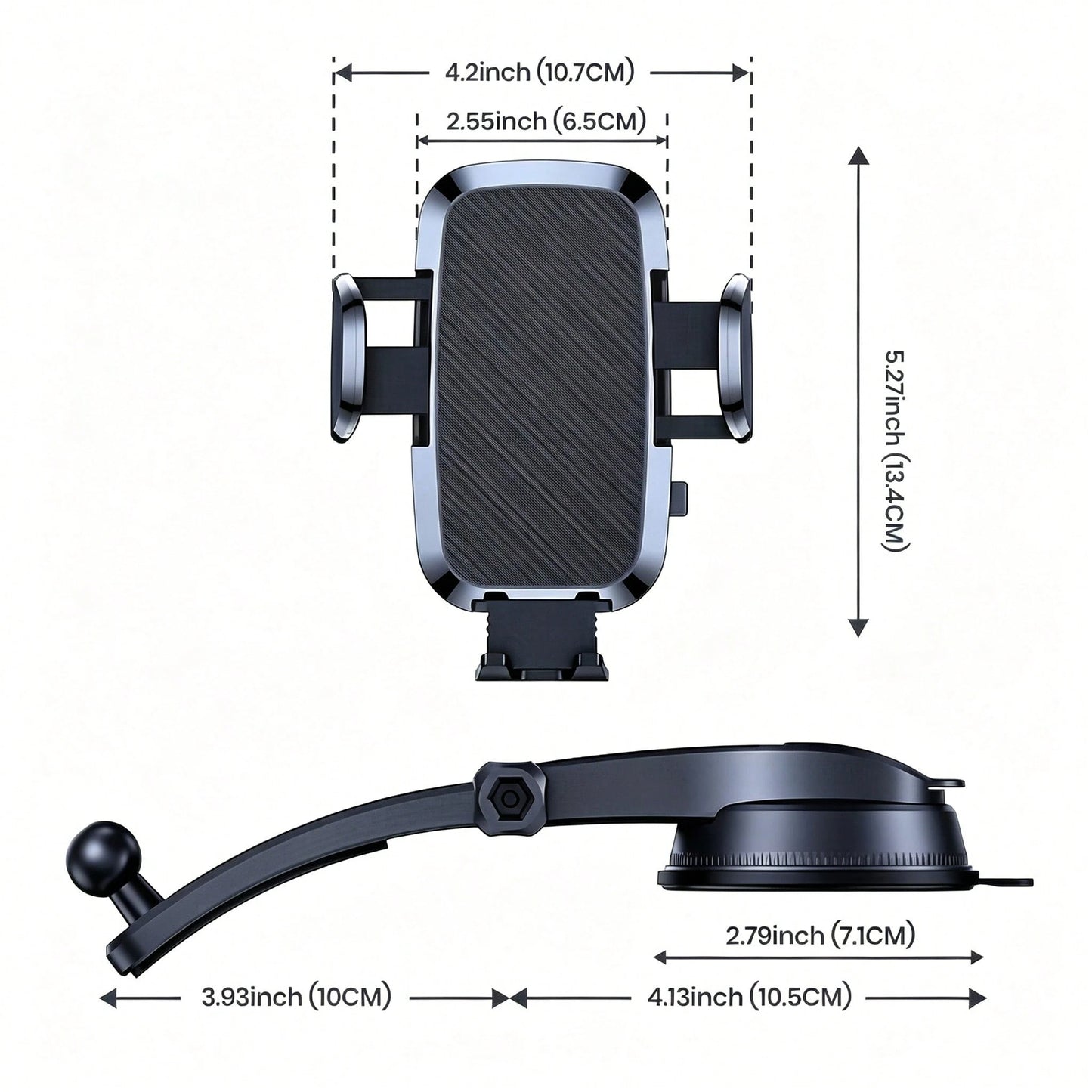 Car Phone Holder Mount, Upgraded 360° Rotation Dashboard Stand, Strong Suction Handsfree Phone Mount, Universal Compatible With IPhone Android For Car GPS Navigation