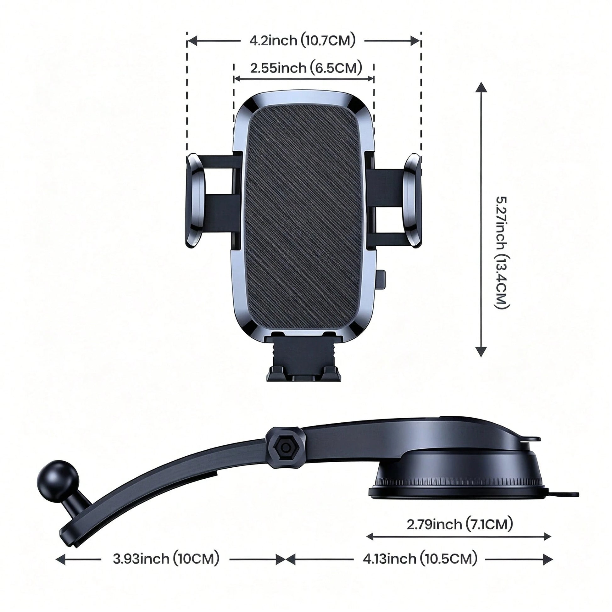 Car Phone Holder Mount, Upgraded 360° Rotation Dashboard Stand, Strong Suction Handsfree Phone Mount, Universal Compatible With IPhone Android For Car GPS Navigation