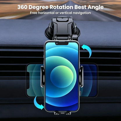 Car Phone Holder Mount, Upgraded 360° Rotation Dashboard Stand, Strong Suction Handsfree Phone Mount, Universal Compatible With IPhone Android For Car GPS Navigation