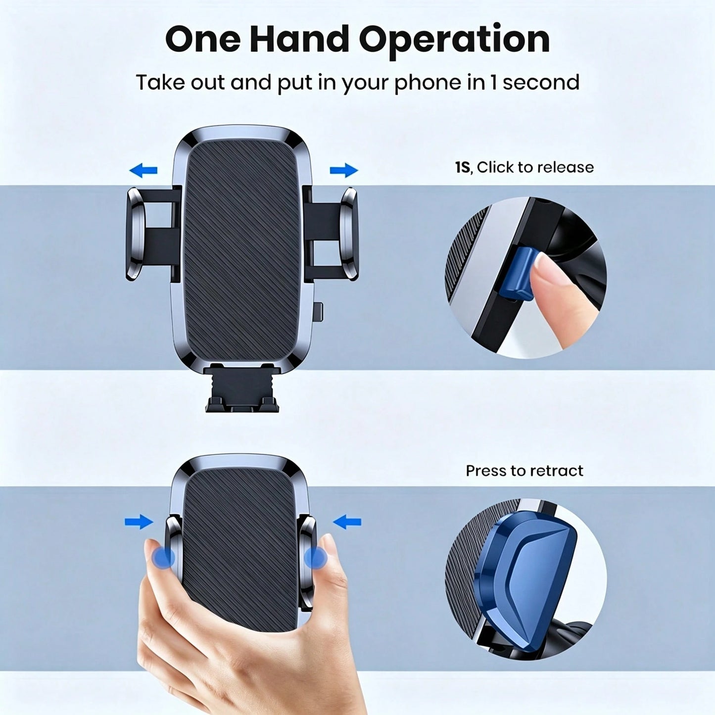 Car Phone Holder Mount, Upgraded 360° Rotation Dashboard Stand, Strong Suction Handsfree Phone Mount, Universal Compatible With IPhone Android For Car GPS Navigation