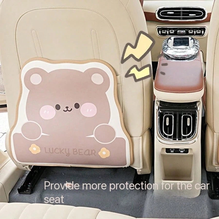 Car Rear Seat Kick Mat, Waterproof Leather Car Rear Seat Cover, Protects Car From Mud, Dirt, Scratches, Sedan Rear Seat Protection Accessories Car Seat Back Anti-Kick Mat Leather Car Rear Seat Protect