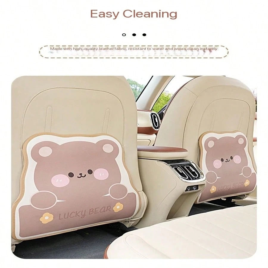 Car Rear Seat Kick Mat, Waterproof Leather Car Rear Seat Cover, Protects Car From Mud, Dirt, Scratches, Sedan Rear Seat Protection Accessories Car Seat Back Anti-Kick Mat Leather Car Rear Seat Protect