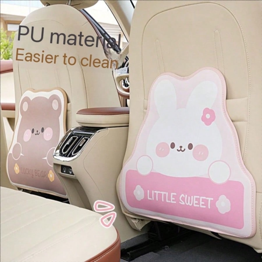 Car Rear Seat Kick Mat, Waterproof Leather Car Rear Seat Cover, Protects Car From Mud, Dirt, Scratches, Sedan Rear Seat Protection Accessories Car Seat Back Anti-Kick Mat Leather Car Rear Seat Protect