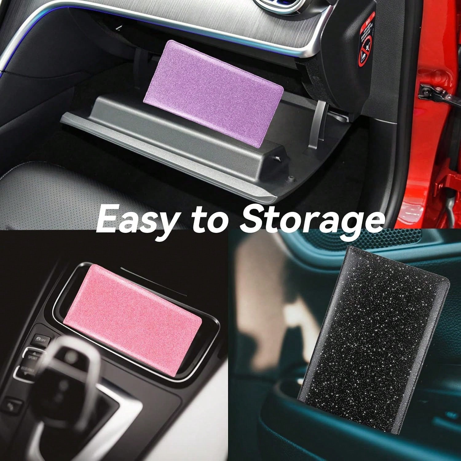 Car Registration And Insurance Holder, Bling Premium Pu Leather Vehicle Glove Box Organizer, Prefect Leather License Registration Holder For Driver