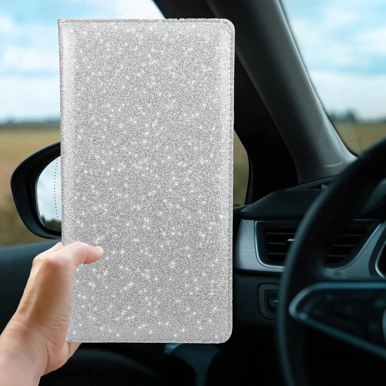 Car Registration And Insurance Holder, Bling Premium Pu Leather Vehicle Glove Box Organizer, Prefect Leather License Registration Holder For Driver