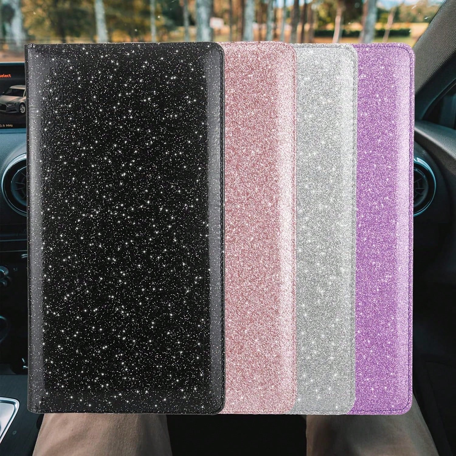 Car Registration And Insurance Holder, Bling Premium Pu Leather Vehicle Glove Box Organizer, Prefect Leather License Registration Holder For Driver