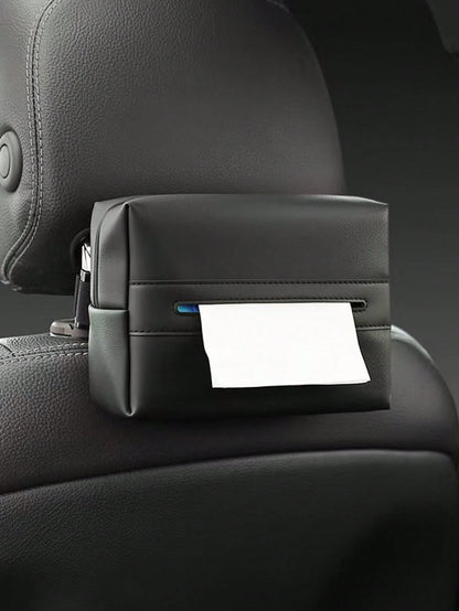 Car Seat Back Hanging Tissue Box, Multi-Functional Storage Bag, Sun Visor Tissue Holder, Portable For Men & Women (Black, Red, Beige, Gray)
