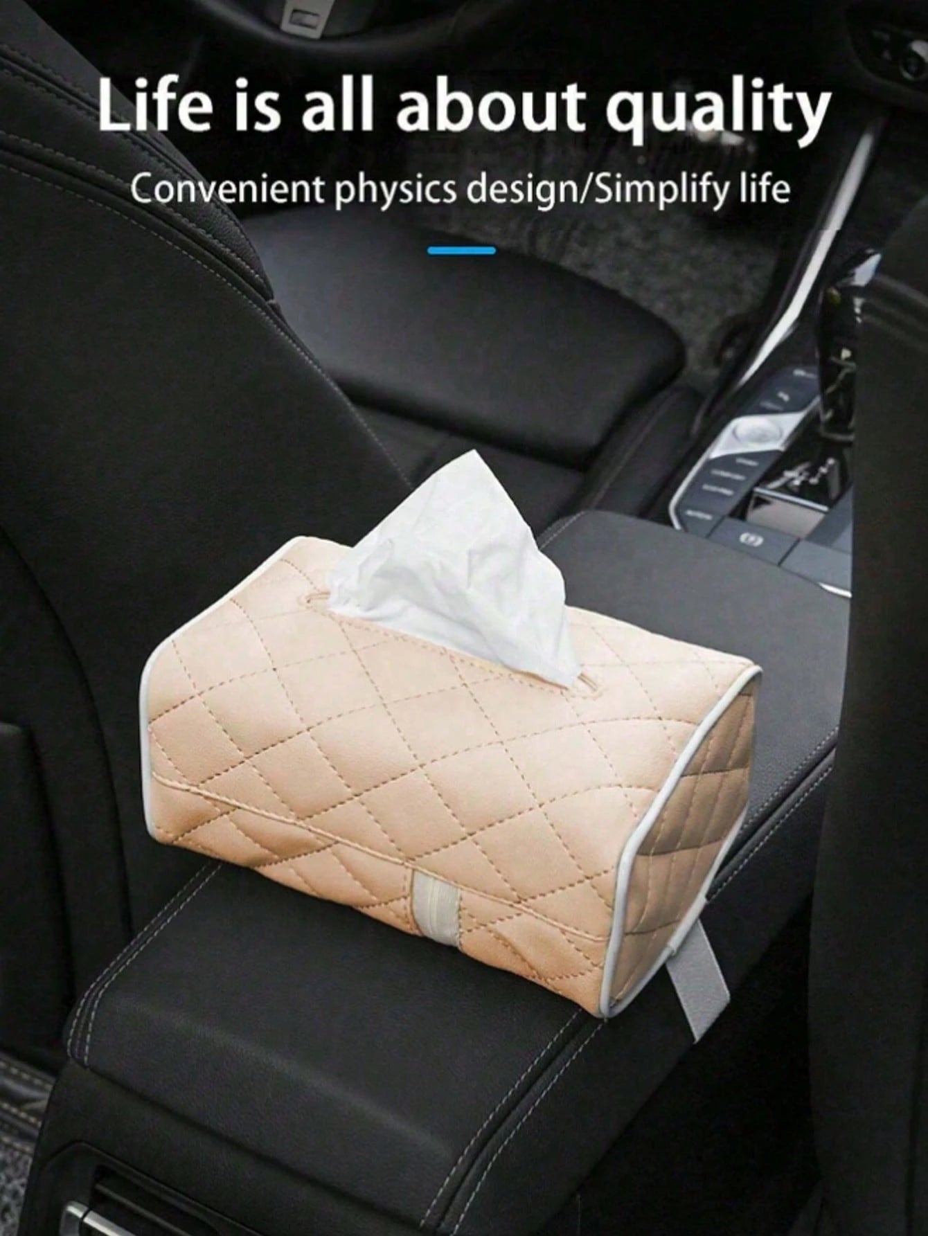 Car Seat Back Hanging Tissue Box, Multi-Functional Storage Bag, Sun Visor Tissue Holder, Portable For Men & Women (Black, Red, Beige, Gray)
