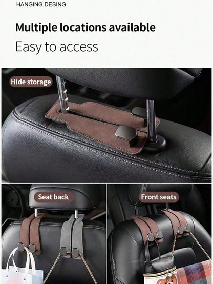 Car Seat Headrest Hooks, Dual Headrest Hooks, Car Back Seat Headrest Hooks, Can Be Used To Hang Handbags, Bags, Clothes And Wallets