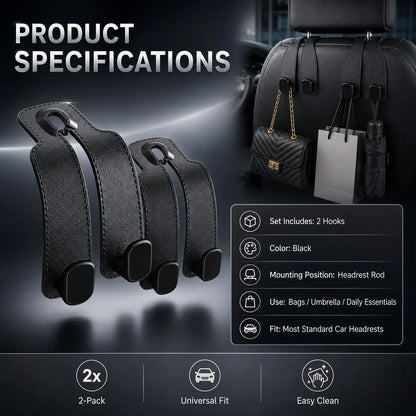 Car Seat Hooks, Headrest Hooks, Car Interior Storage Hooks, Back Seat Hooks, Car Organization Hooks, Vehicle Seat Hooks, Car Storage Hooks, Universal Car Headrest Hooks, Can Hang Bags, Shopping Bags