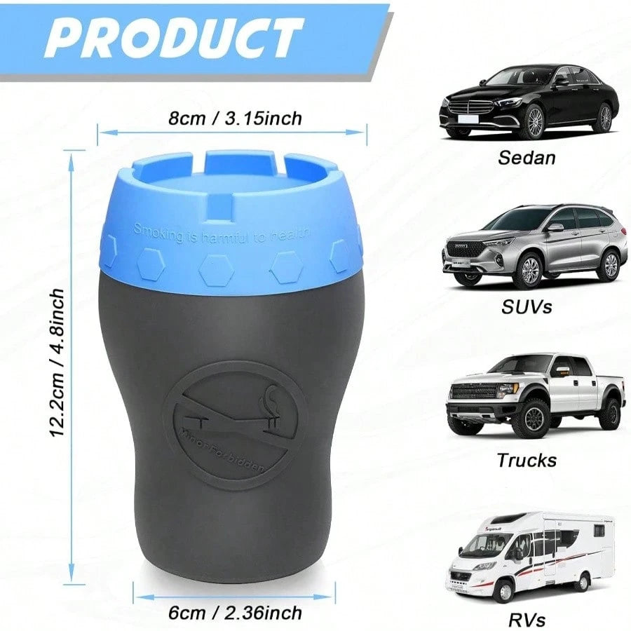 Car Silicone Ashtray, Auto Ash Tray Smokeless, Drop- Proof Unbreakable Anti- Ash Splash Vehicle Ashtray Home Outside Office Car AccessoriesOrange