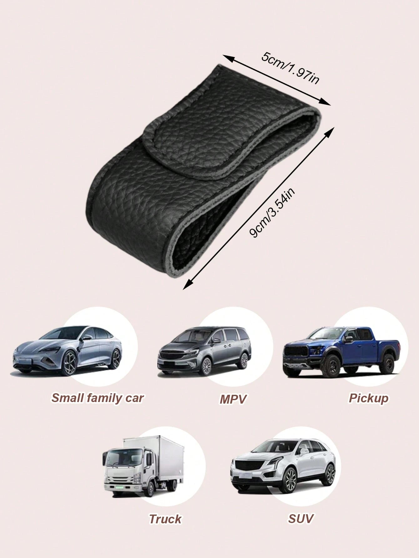 Car Sun Visor Glasses Clip- Magnetic Leather Material, One-Handed Operation, No Damage Installation, Suitable For All Vehicle Models, Car Interior Glasses Clip And Card Clip