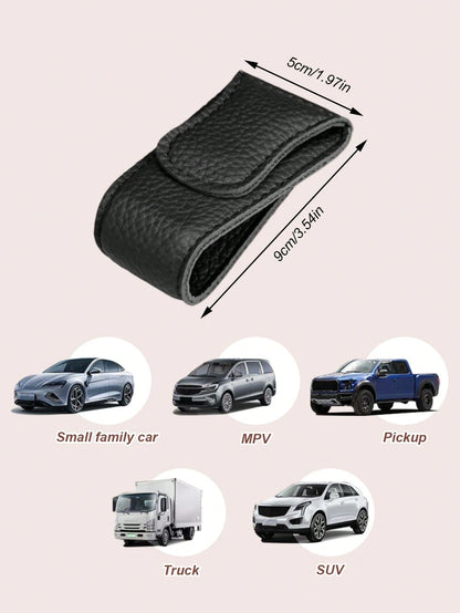Car Sun Visor Glasses Clip- Magnetic Leather Material, One-Handed Operation, No Damage Installation, Suitable For All Vehicle Models, Car Interior Glasses Clip And Card Clip