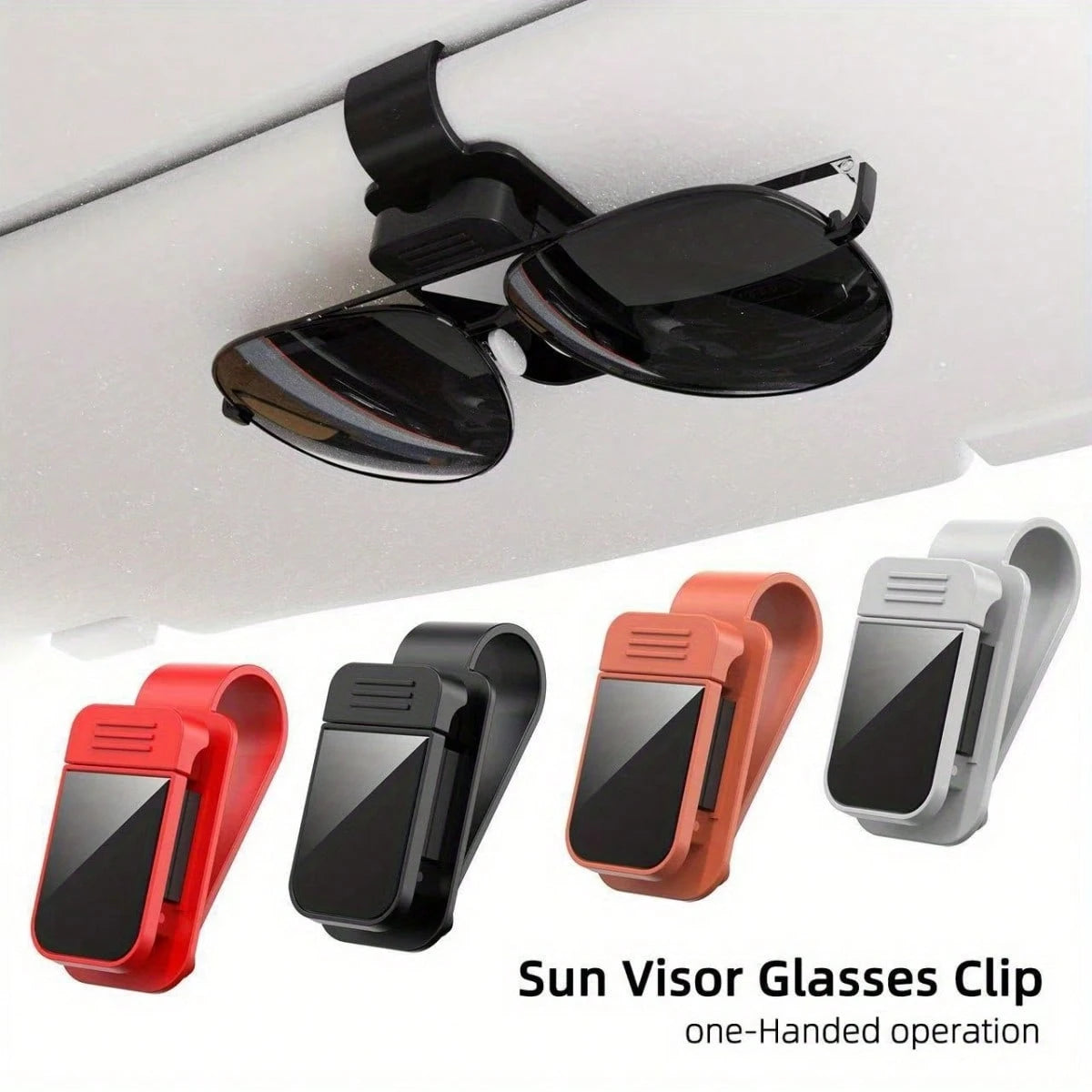 Car Sun Visor Glasses Holder- Fashionable Glasses Clip Suitable For Car Interior, Ticket And Card Storage Organizer