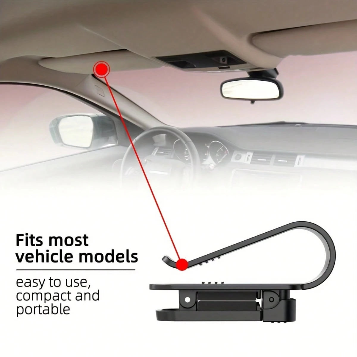 Car Sun Visor Glasses Holder- Fashionable Glasses Clip Suitable For Car Interior, Ticket And Card Storage Organizer
