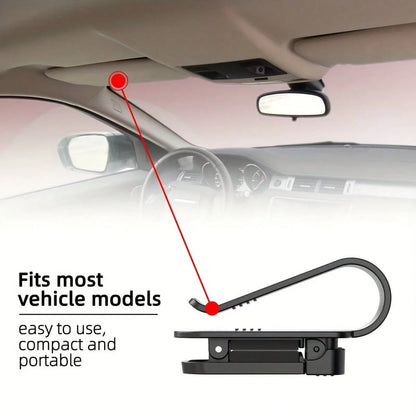 Car Sun Visor Glasses Holder- Fashionable Glasses Clip Suitable For Car Interior, Ticket And Card Storage Organizer