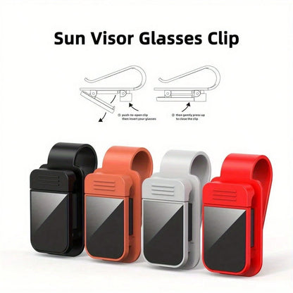 Car Sun Visor Glasses Holder- Fashionable Glasses Clip Suitable For Car Interior, Ticket And Card Storage Organizer
