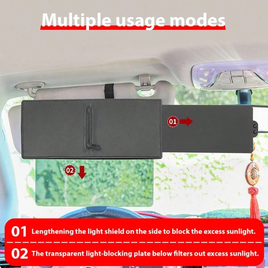 Car Sunshade,Polarized Sun Visor For Car With Zipper Slider, Upgraded Car Sun Visor Extension With PC Lens And Side Sunshade,Anti-Glare Car Visor For Driving,UV-Filtering/Protection,Universal For Most