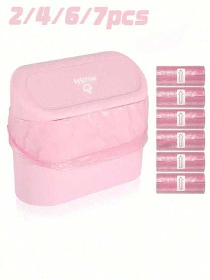 Car Trash Can, Car Seat Back & Door Hanging Storage Box, Multi-Function Car Accessories, Trash Bag, Foldable Storage
