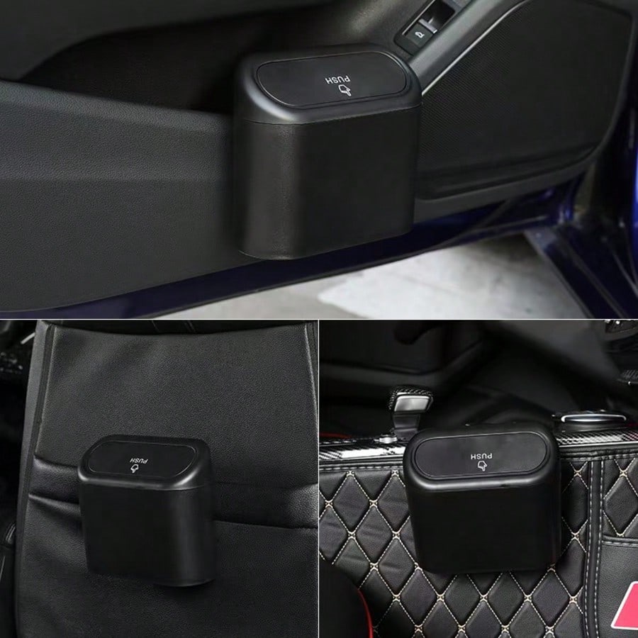 Car Trash Can, Mini Storage Bag, Multi-Functional Seat Side Hanging Organizer With Lid, Upgraded Thickened Mini Desktop Trash Can, Multi-Functional Storage Box, Leak-Proof Lid, Suitable For Car, Offic