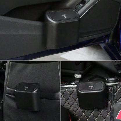 Car Trash Can, Mini Storage Bag, Multi-Functional Seat Side Hanging Organizer With Lid, Upgraded Thickened Mini Desktop Trash Can, Multi-Functional Storage Box, Leak-Proof Lid, Suitable For Car, Offic