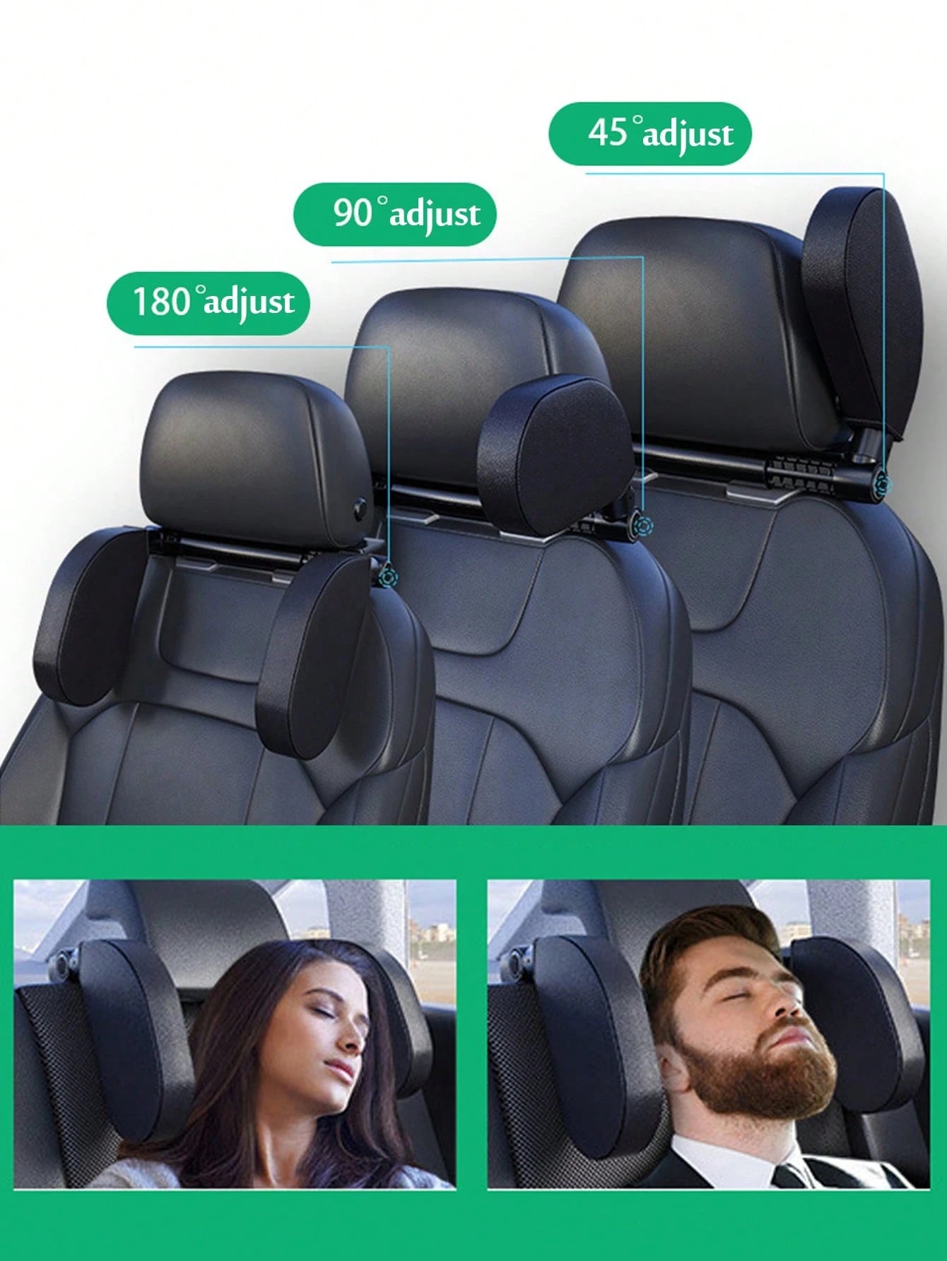 Car Travel Headrest Pillow, Adjustable Sleeping Headrest, Seat Head Support, U-Shaped Memory Foam Side Support Neck Pillow, Suitable For Various Vehicle Models, Ideal Choice For Road Trips, Car Access