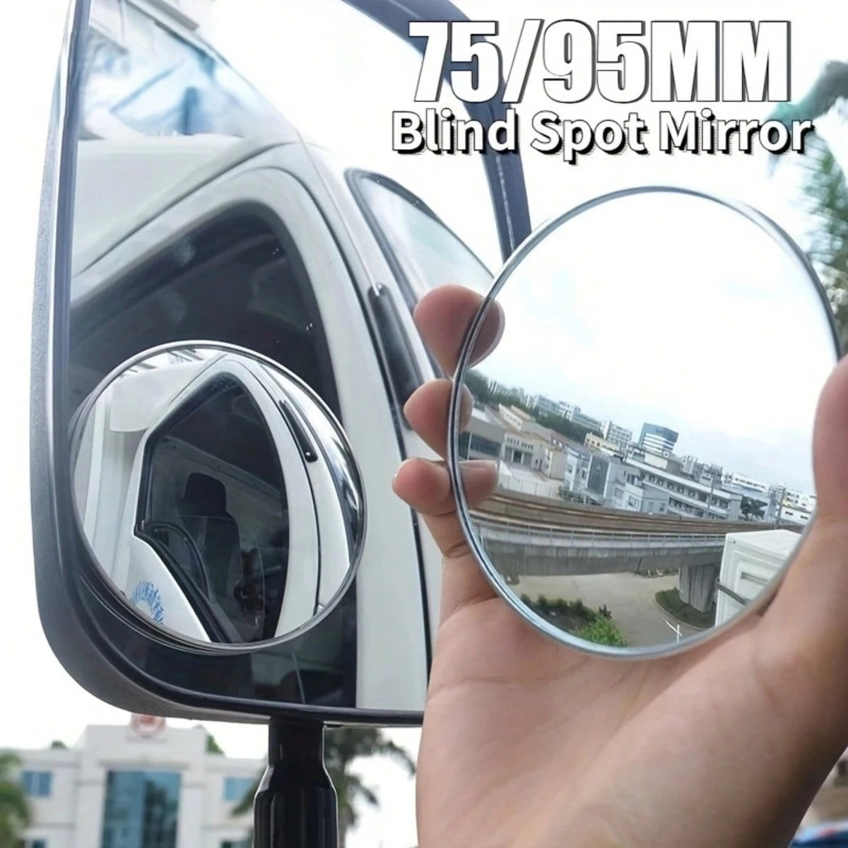 Car Truck Bus Blind Spot Mirror- Waterproof HD Convex Round Rearview Glass With Wide Angle, Universal Fit For Automotive Safety Accessories, Suitable For Cars, Motorcycles, And Trucks