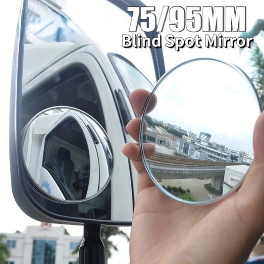 Car Truck Bus Blind Spot Mirror- Waterproof HD Convex Round Rearview Glass With Wide Angle, Universal Fit For Automotive Safety Accessories, Suitable For Cars, Motorcycles, And Trucks