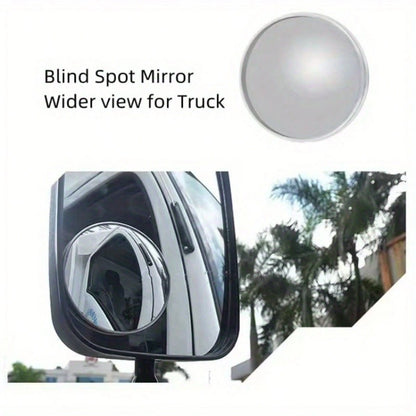 Car Truck Bus Blind Spot Mirror- Waterproof HD Convex Round Rearview Glass With Wide Angle, Universal Fit For Automotive Safety Accessories, Suitable For Cars, Motorcycles, And Trucks
