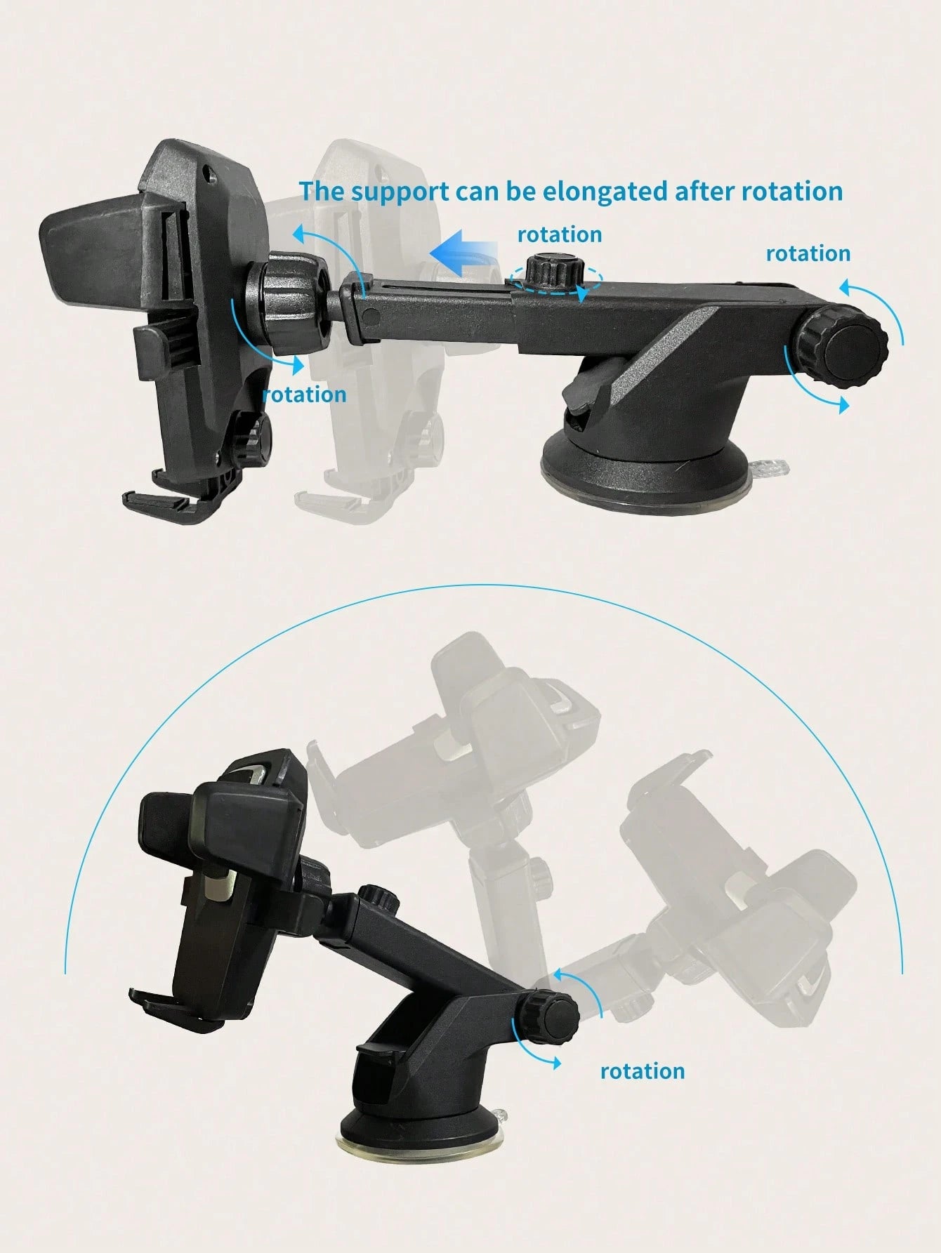 Car Universal Hands-Free Suction Cell Phone Holder For Car Dashboard Air Vent Car Phone Holder Mount